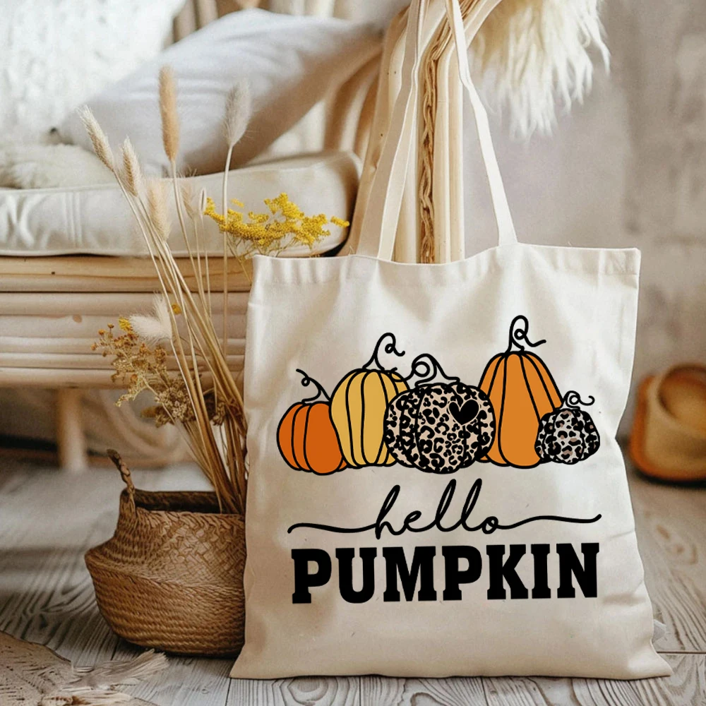 Hello Pumpkin Bags Thanksgiving Gift Women Handbags  Fall Gifts Women's Shopping Bag Cute Fall Tote Bag for Women Halloween Bags