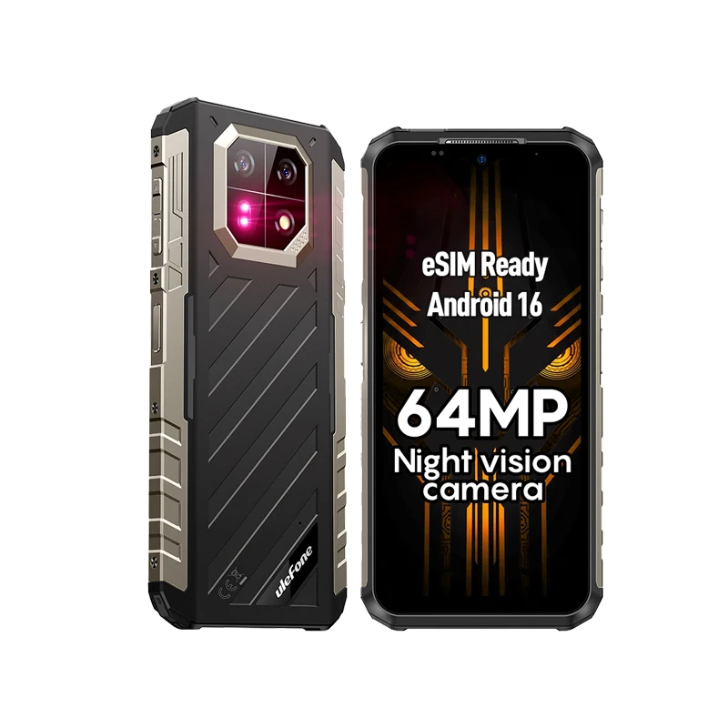 eSIM Ulefone Armor 22 Pro Robustes Telefon Android 16 6.58" FHD+ 120Hz 64MP Nachtsicht MediaTek G200 128GB/256GB Globale Version Wasserdicht Stoßfest Outdoor-Smartphone