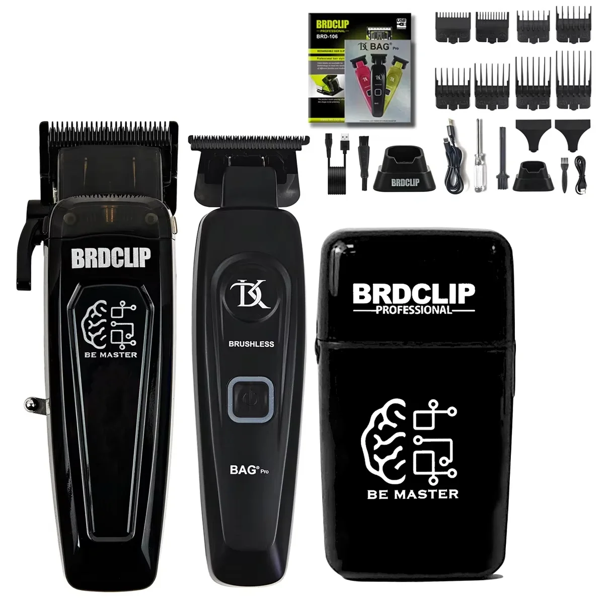 

BRDCLIP 106 DK078 609 Professional Hair Clipper 7500RPM 7200RPM 7000RPM Electric Cordless Trimmer DLC Blade with Charging Base