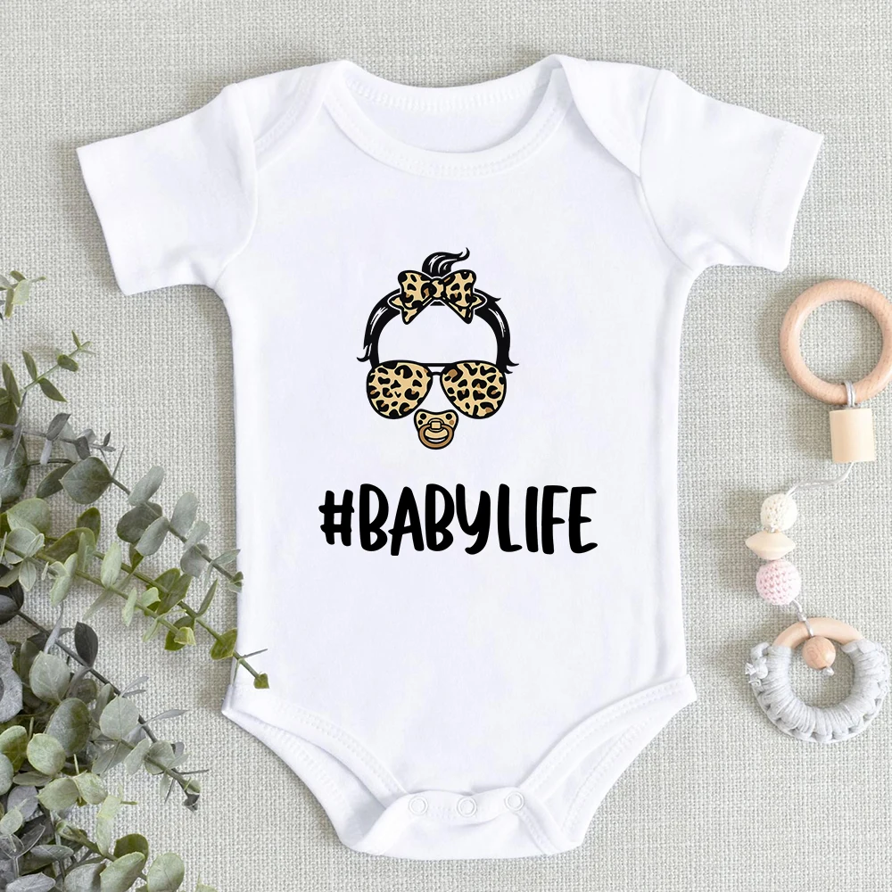 Funny Print Newborn Onesie Minimalist Graphic #Babylife Y2K Style Outdoor Hot Cotton Infant Romper Girl Clothes Fashion Dropship