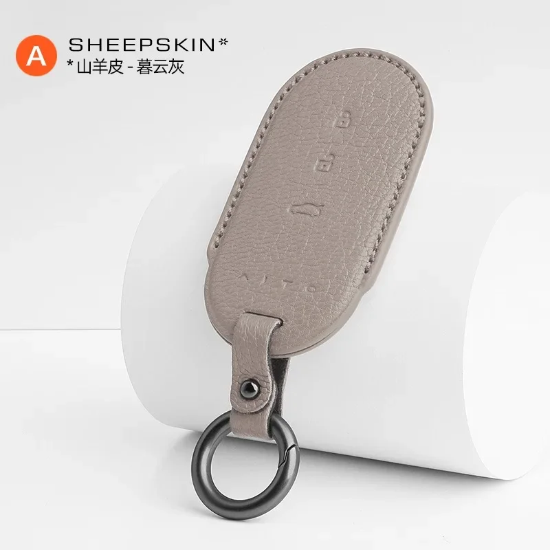 

Leather Car Key Case Cover Holder Key Shell Buckle for AITO M5, M7
