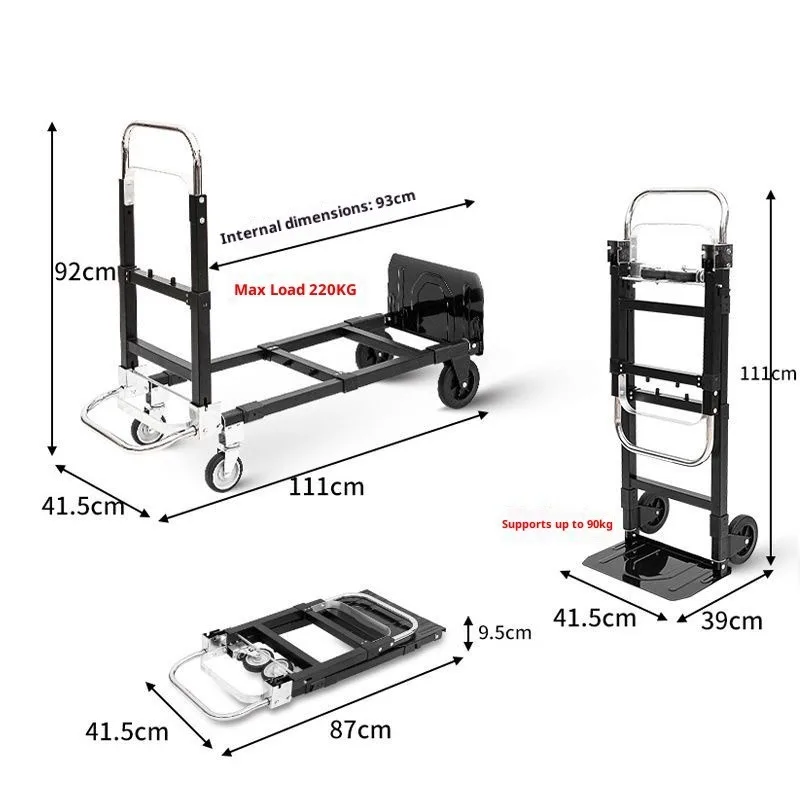 Multifunctional Handcart Portable Foldable Telescopic Handcart Flatbed Home Luggage Express Delivery Transportation Tool