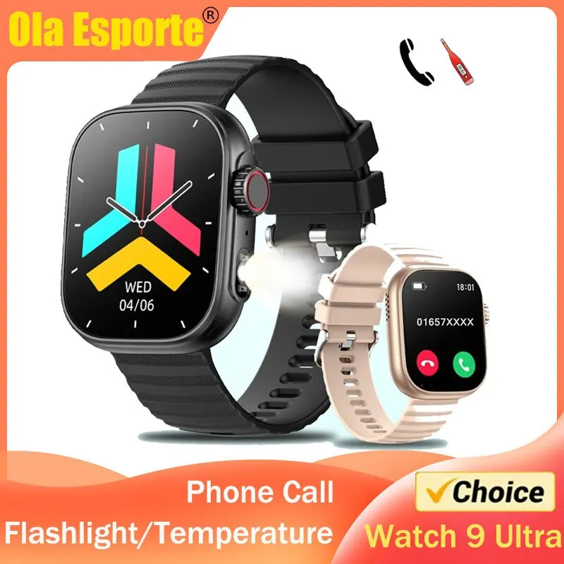 

Smartwatch Ultra Series 9 Phone Call Watch for Men Women Flashlight 100+ Sport Mode Fitness Tracker Body Temperature for Amazfit