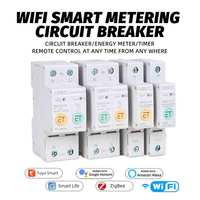 1-63A WIFI Smart TUYA  Zigbee kWh Power Consumption Energy Meter Circuit Breaker Time Relay Switch Leakage Voltage Protection