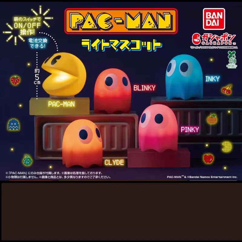 بانداي الأصلي غاشابون باك مان باك مان توهج ضوء الليل شخصية صغيرة تحصيل لعبة زخارف مكتب لعب هدايا عيد ميلاد الأطفال #1