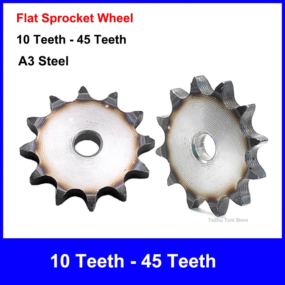 

1Pcs 08B Flat Chain Gear 10 Teeth - 45 Teeth Industrial Flat Sprocket Wheel 45# Steel Tooth Pitch 12.7mm