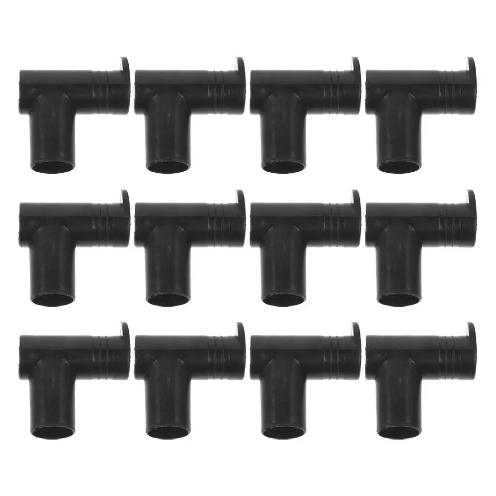 12Pcs Heavy Duty Black Plastic Drying Rack Connectors Right Angle Joint for Garment Rack Tube Stability Indoor Balcony Use