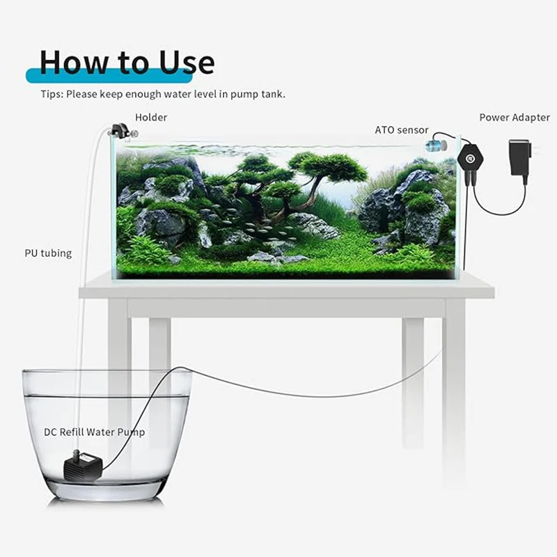 Fzone ATO580 Auto Top Off Refilling System Fish Tanks Automatic Mini  Aquarium Water Pump Controller Saltwater Fresh Accessories