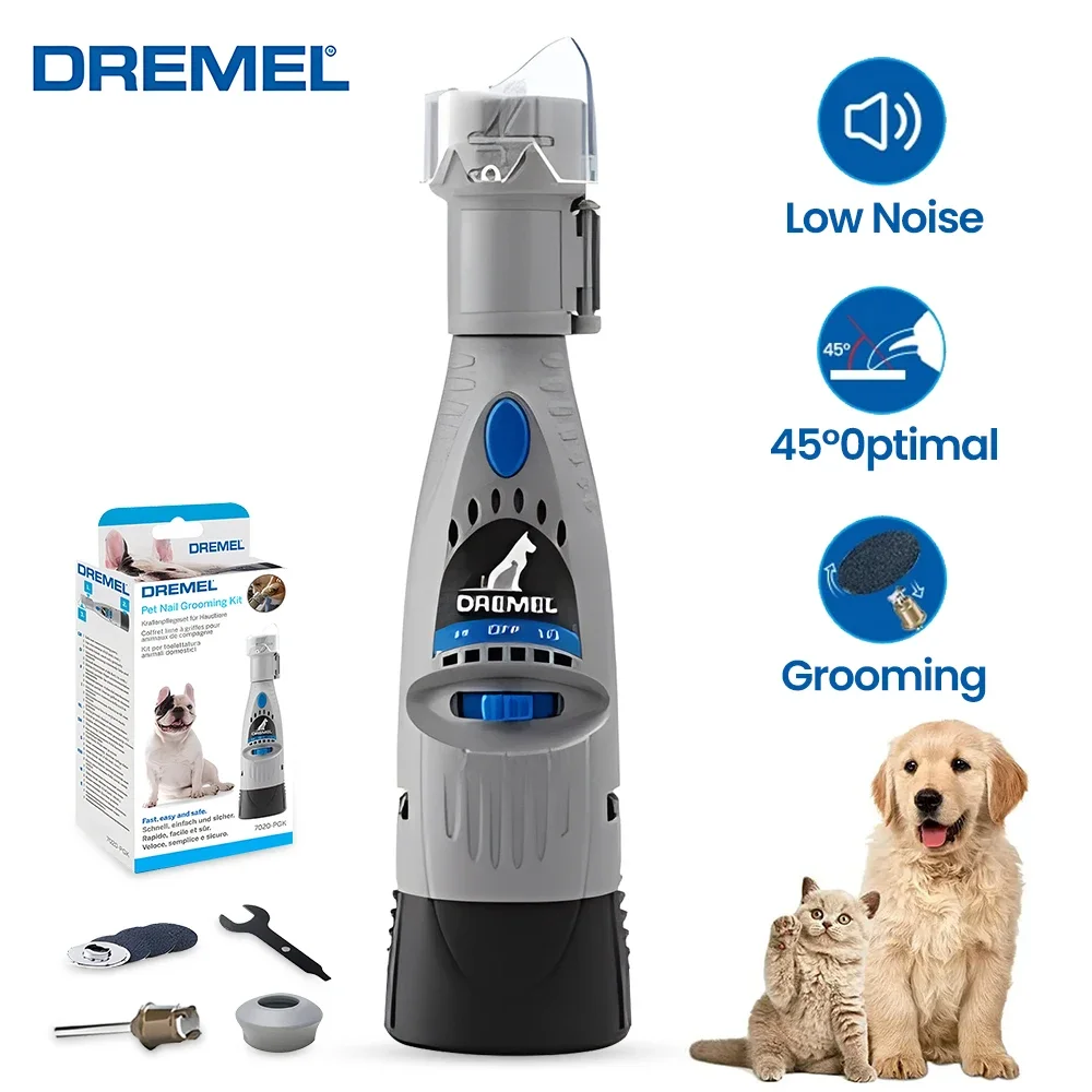 Dremel 7020 Беспроводная шлифовальная машинка для ногтей для домашних животных, электрический триммер для ухода за собачьими кошачьими лапами, 2 скорости, 3 шестерни, триммер, товары для домашних животных Dremel 7020 Беспроводная шлифовальная машинка для ногтей для домашних животных, электрический триммер для ухода за собачьими кошачьими лапами, 2 скорости, 3 шестерни, триммер, товары для домашних животных