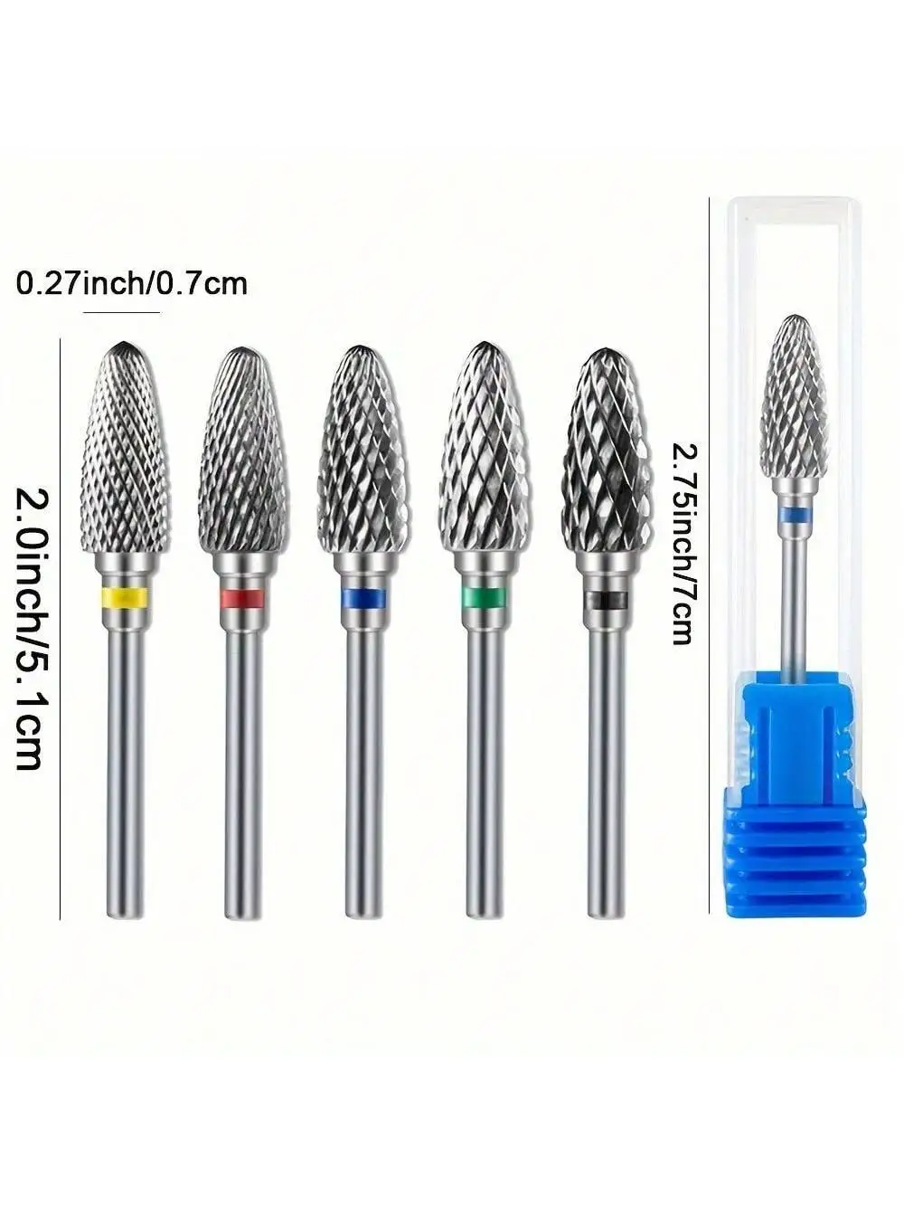 1 oder 5 TEILE/SATZ Wolframkarbid-Nagelpolier-Bits-Set – professionelle Nagelbohrer zum Entfernen von Acrylgel, Nagelkunst