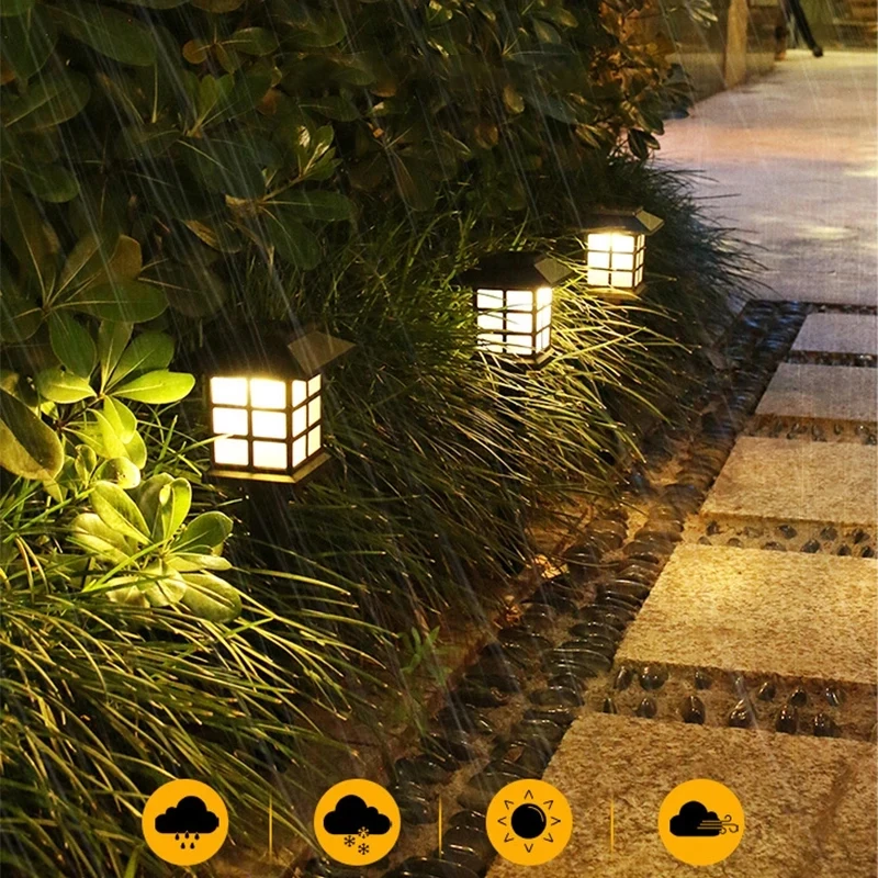 2 Pack Solar Pathway Light Outdoor Solar Lamp Waterproof Landscape Lighting for Garden Yard Patio Walkway Driveway Camping Decor