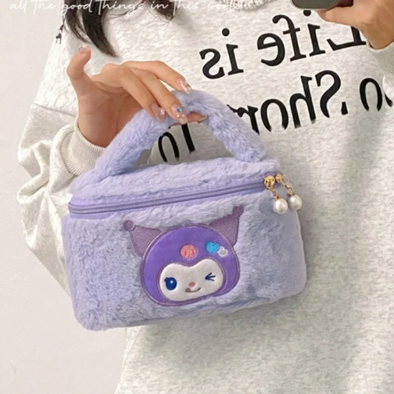 Sanrio Cute Storage Bag Kuromi Cinnamoroll Good-Looking Ins Stereoscopic High-Grade Bowknot Kawaii Lolita SmallCosmetic Bag Gift