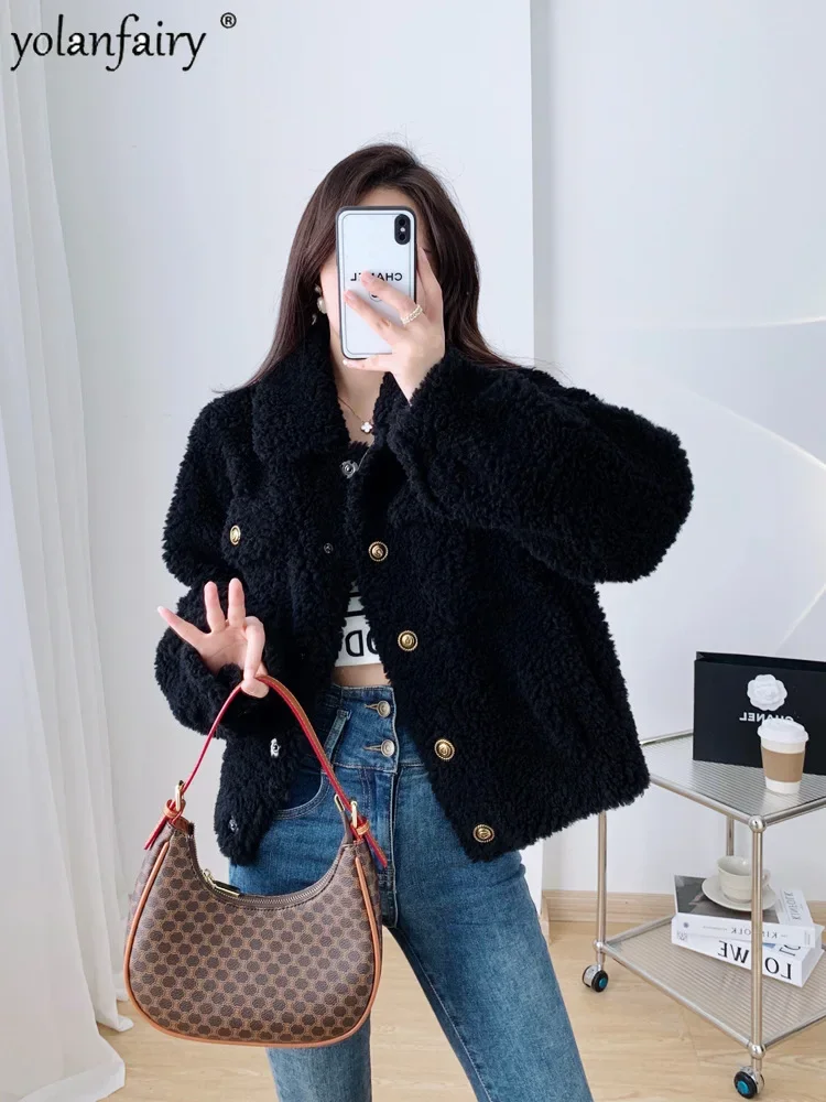 Fur Clothing 2023 New Pure Wool Fur Coat Women's Real Fur Jacket Winter Composite Fur Integrated Tops Women Clothes Abrigos FCY