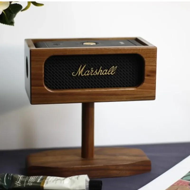 Soporte de altavoz Retro, decoración de madera maciza, caja de almacenamiento de escritorio, plataforma de soporte para teléfono, vitrina de Radio, estante de almacenamiento para el hogar