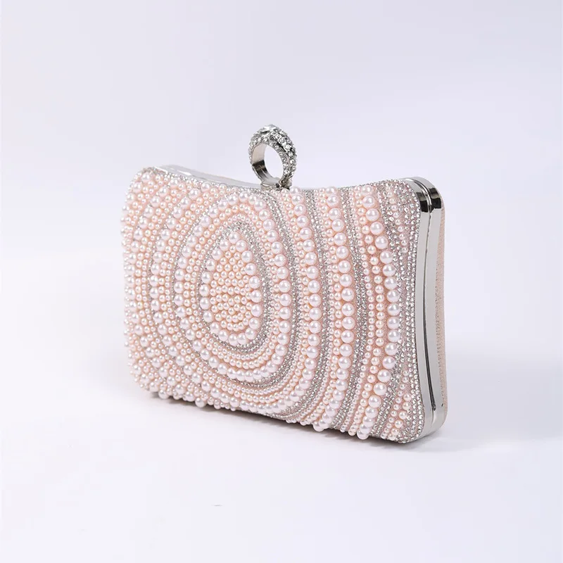 Female Luxury Evening Bags Pearl Purse Elegant Rhinestone Wedding Bridal Dinner Party Purse Luxury Designer Handbag