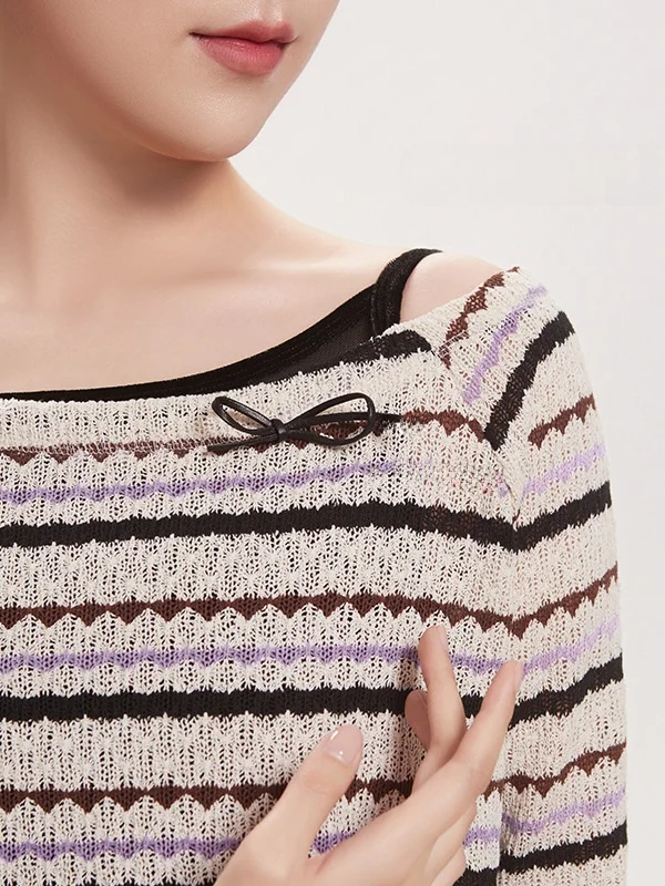 cicelyli-camiseta-de-manga-larga-con-aberturas-y-rayas-finas-top-con-nudo-de-mariposa-en-el-hombro-ropa-deportiva-para-bail