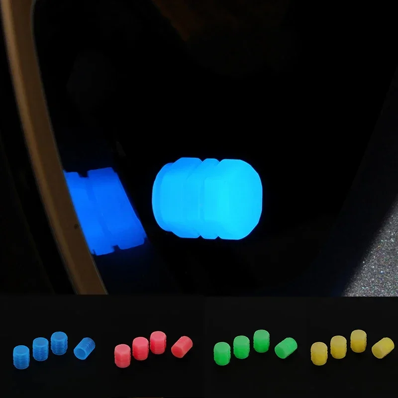 

4-20Pcs Luminous Valve Caps Fluorescent Yellow Night Glowing Car Motorcycle Bicycle Wheel Styling Tyre Hub Universal Cap Decor