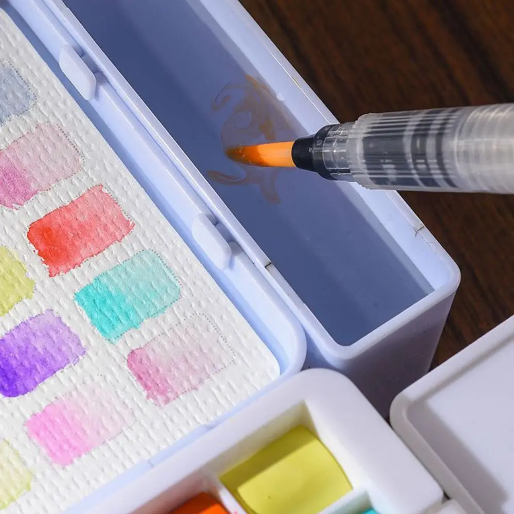 Professional Solid Watercolor Paint Set with Painting Brush Portable Watercolor Pigment Kit 20 Colors Drawing