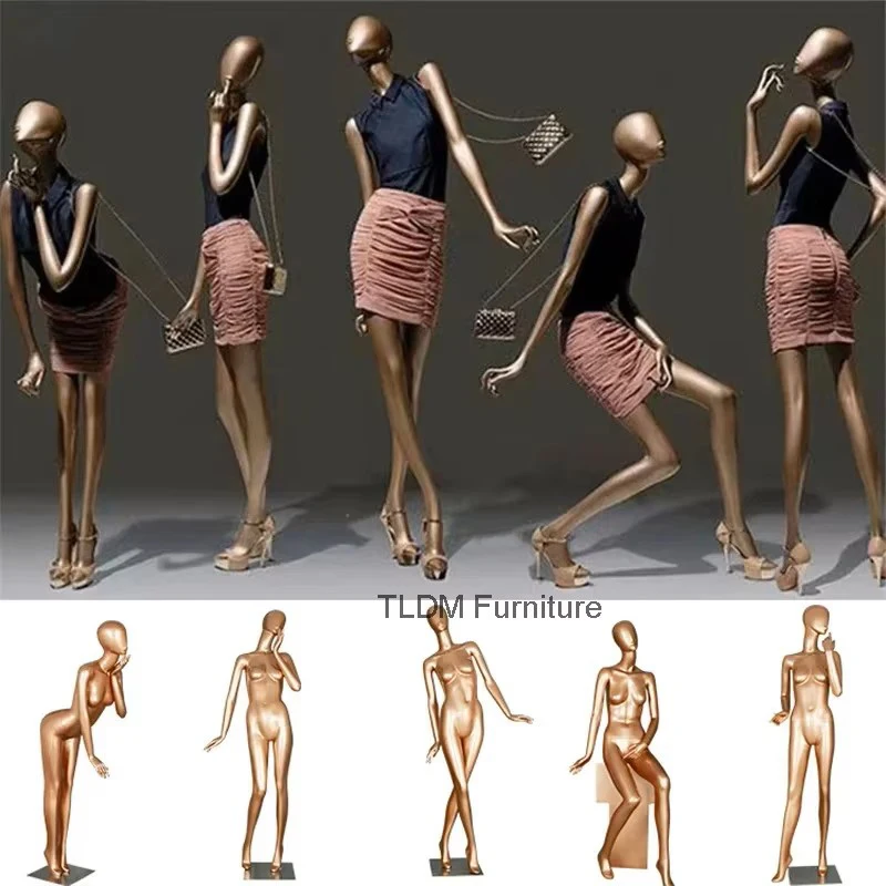 

Female Mannequin for Clothes Wedding Dress Window Display Stand Rose Gold Full Body Mannequin Women's Clothing Store Mannequins