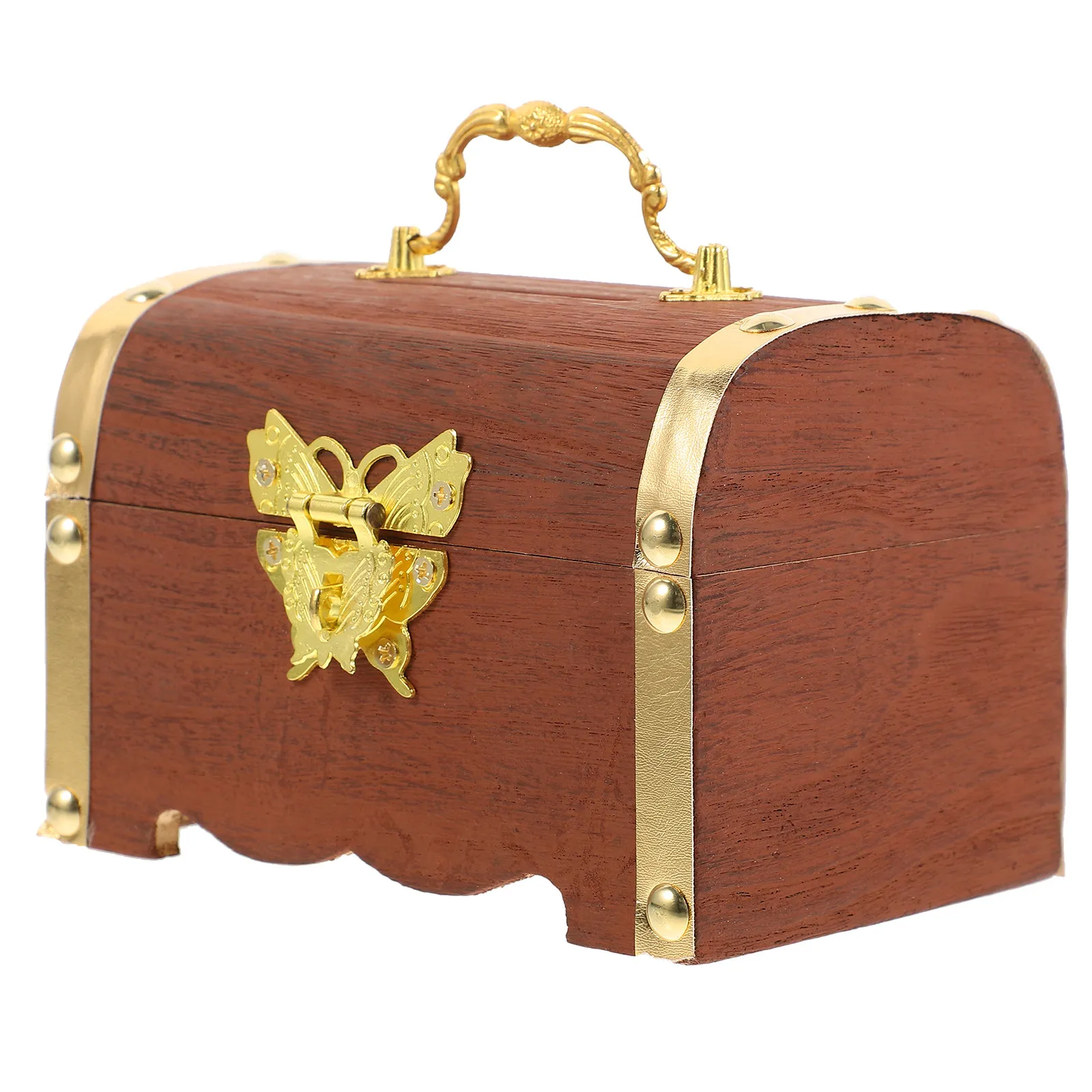 Caja de joyería de madera, superficie lisa y resistente, caja de almacenamiento pequeña para monedas, organizador de joyas portátil para el hogar y la Oficina