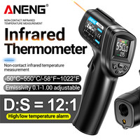 ANENG TH104 Infrared Thermometer Hygrometer Non-contact Sensing -50~550℃ Temperature Gun LCD Backlit Display Screen Pyrometer