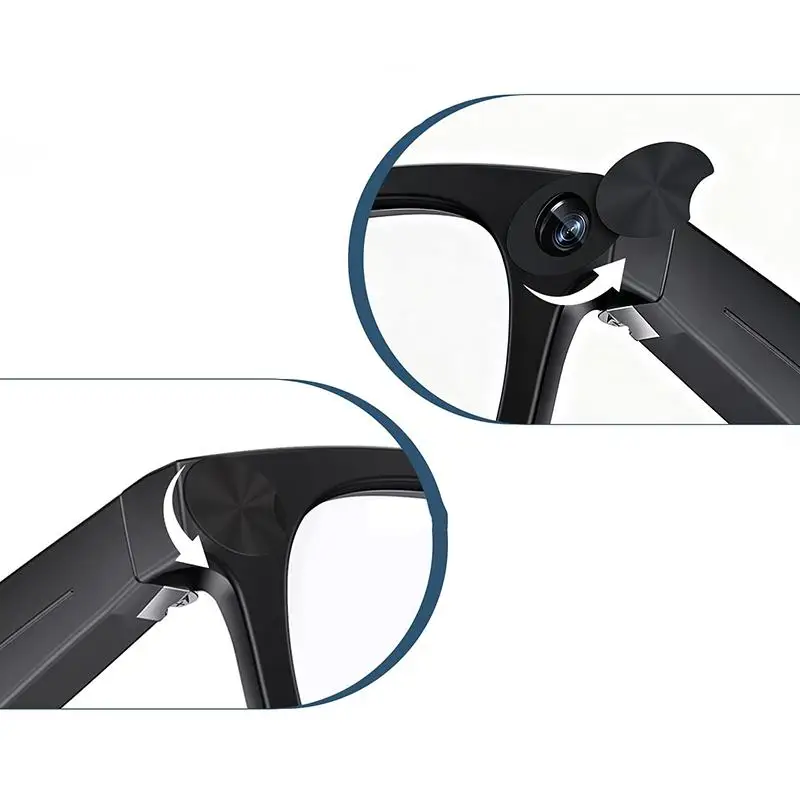 B*3PCS Smart Glasses LED Light Blocking Stickers Fit For Meta Sliding Reusable Adhesive Eyeglass Camera Cover Black