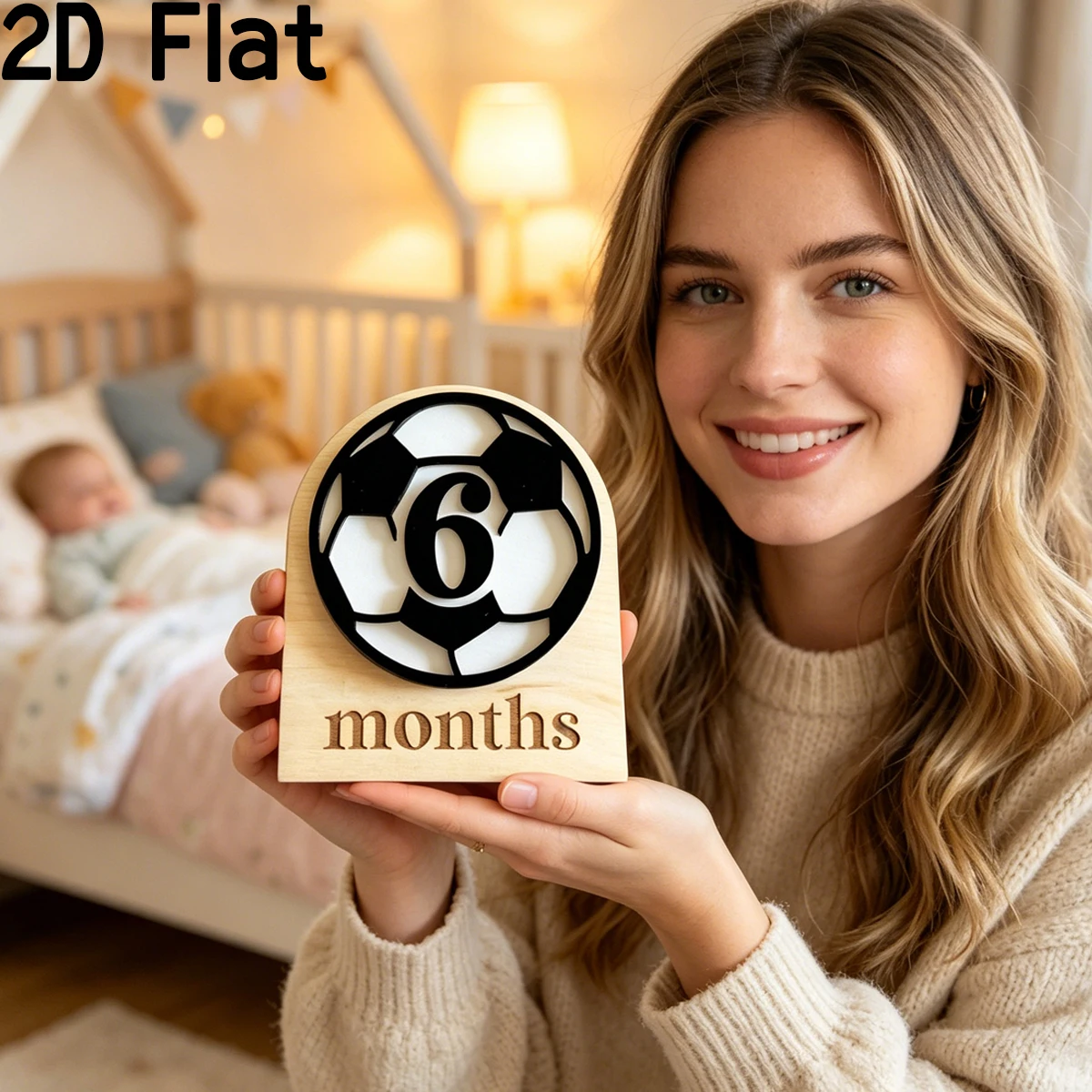 1Pc Custom Football Style Wood - Baby Nursery Office recension och pris