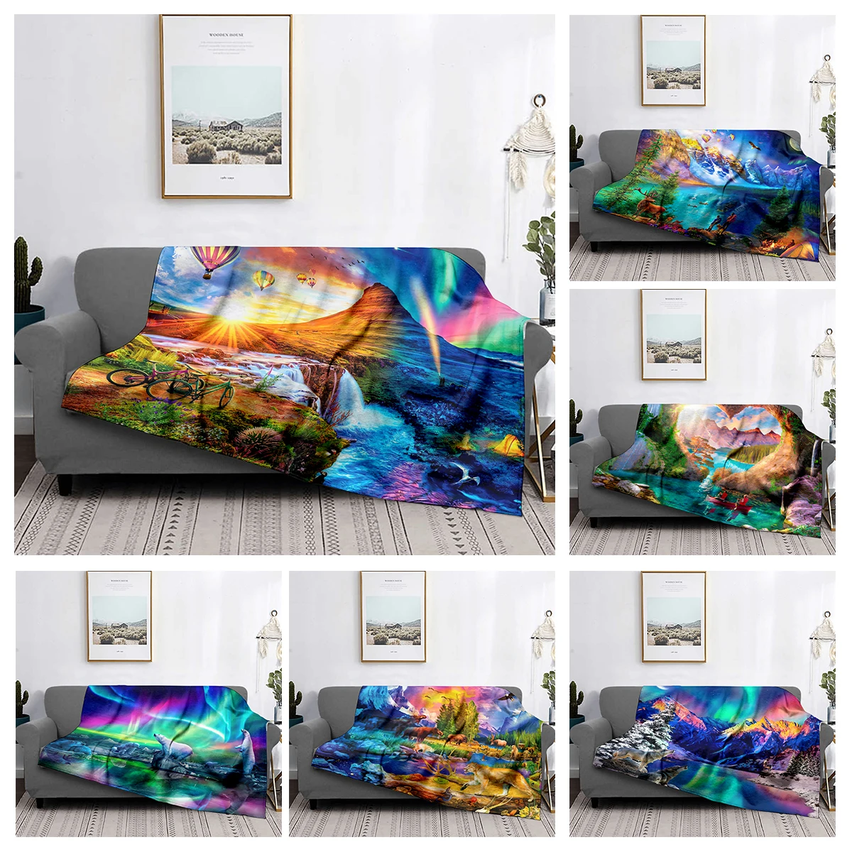 Home decoration plush Sofa blanket Colorful Animal  Bedspread on the bed anime fluffy soft blankets thick blanket for winte