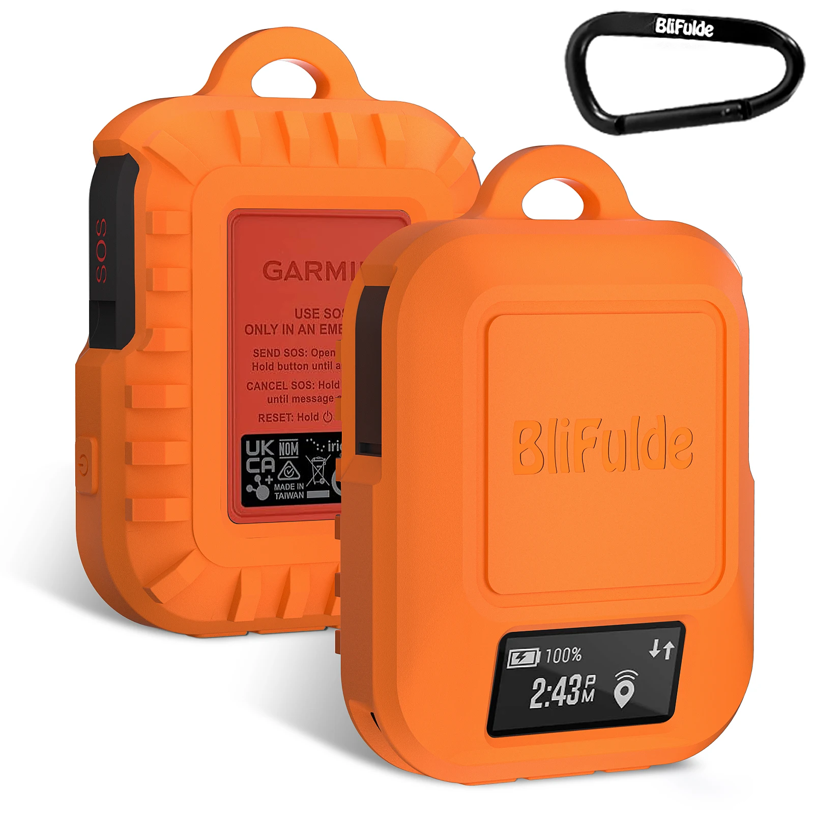 Silicone Case for Garmin InReach Messenger Plus GPS Communicator Protective Cover Durable Scratch Resistant Orange Case Only