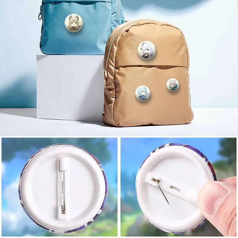 Anime jogo genshin impacto lapela pinos dos desenhos animados venti andarilho broche crachá fãs brinquedos presentes das mulheres dos homens mochila jóias acessórios