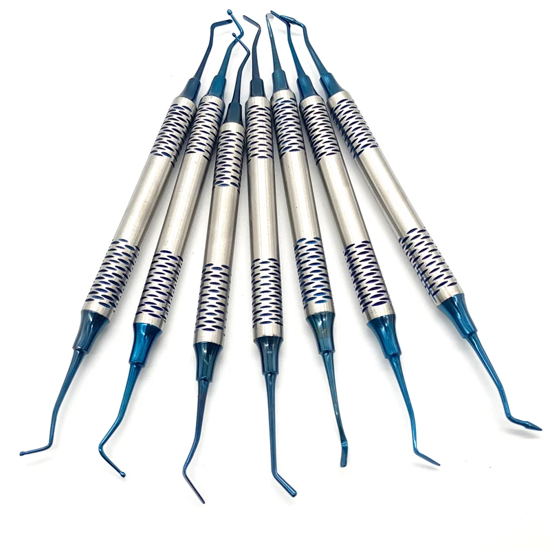 Dental Composite Filling Kit Silicone Handle Dental Instruments 6 in 1 Composite Resin Filling Spatula Filler Dental Hygiene Kit