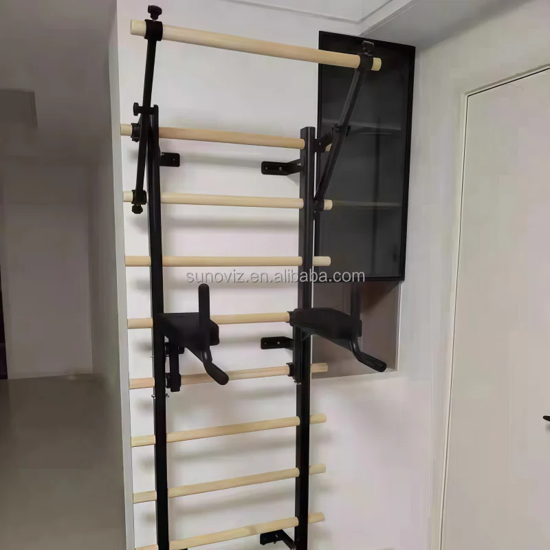 Coofull Durable  Exercise Swedish Ladder Wall Frame Home Leg Press Balance Trainer Torso Traction Abdominal Stretching Frame