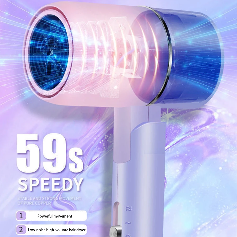 3500w venda quente secador de cabelo profissional salão de beleza mini viagem portátil lidar com secador de ar com coleta de ar nozzel