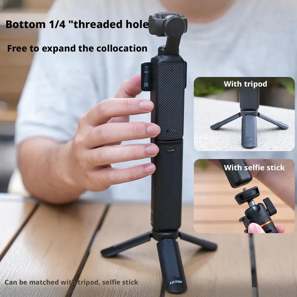ด้ามจับแบตเตอรี่สำรองสำหรับ DJI POCKET 3 พร้อมระบบชาร์จเร็ว แบตเตอรี่สำรองแบบพกพาสำหรับ Pocket 3 อุปกรณ์เสริม ﻿