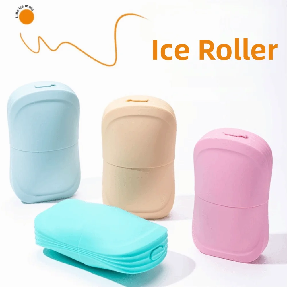 Rouleau de glace Portable en Silicone pour le visage, outils de soins de beauté réutilisables, masseur Facial, Lifting du visage, moule à glace pour les yeux et le cou