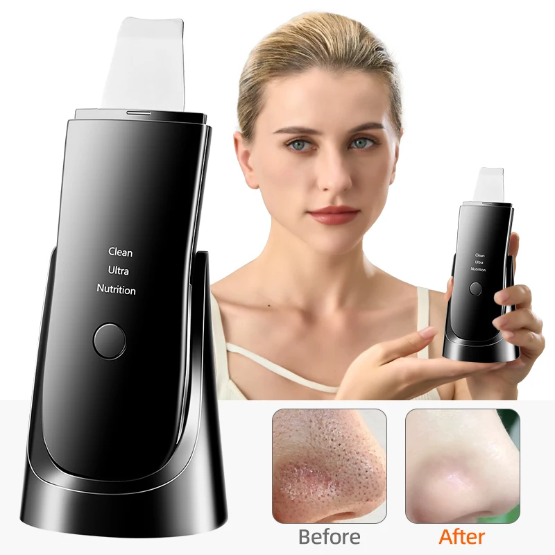 Lesen Ultrasonic Face Cleaner Skin Scrubber Ultrasound Vibration Lifting Massager Ultrasound Peeling Clean Tone Lift Scrubber