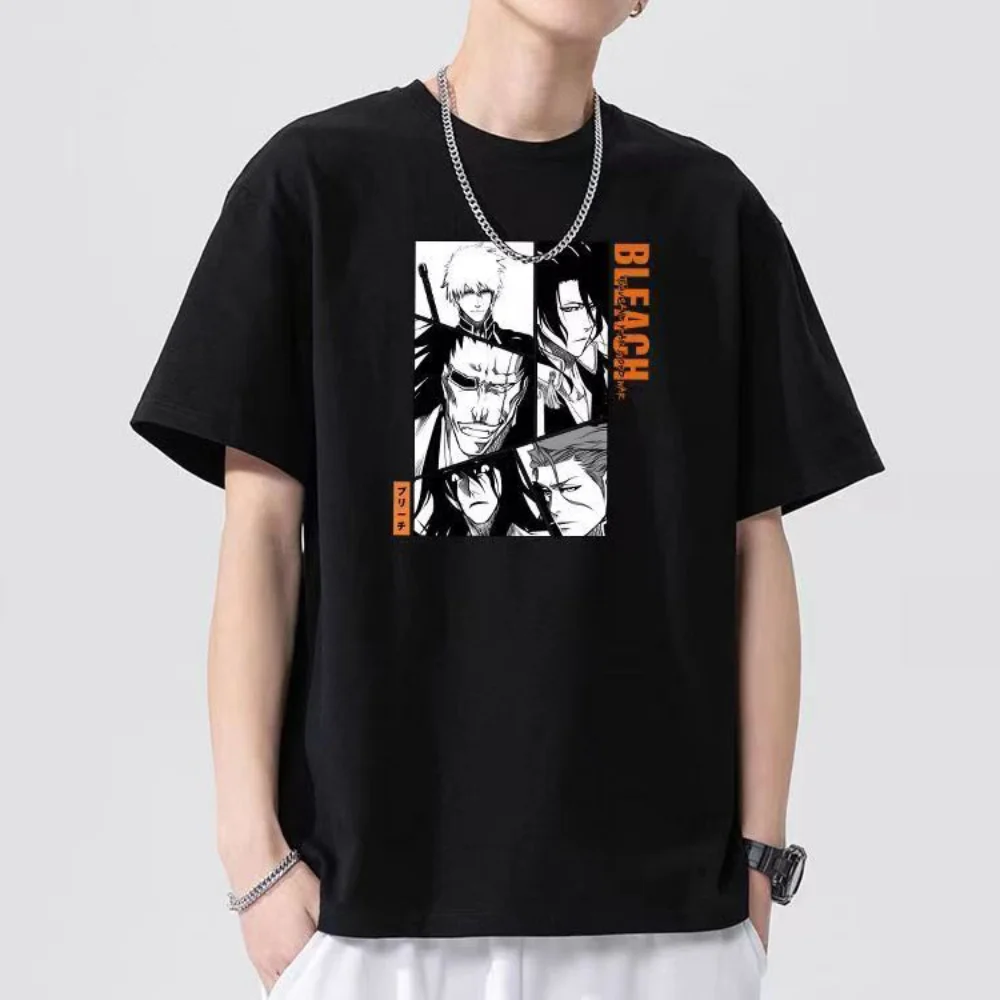 Bleach  Anime T-shirts Manga Graphic Original Oversized Men Cotton Short Sleeve Tee Women Top Summer streetwear Couple Clothing