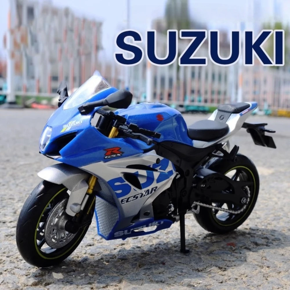 

1:12 SUZUKI GSX-R1000 BMW R1250GS модель мотоцикла игрушечный автомобиль, рулевое управление, выдвижной штатив, литые модели из сплава, детские игрушки