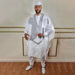 H&D South African Traditional Wear Formal Attire Bazin Riche Dashiki Outfits Shirt Pants Robe Suit African Men Agbada Ramadan