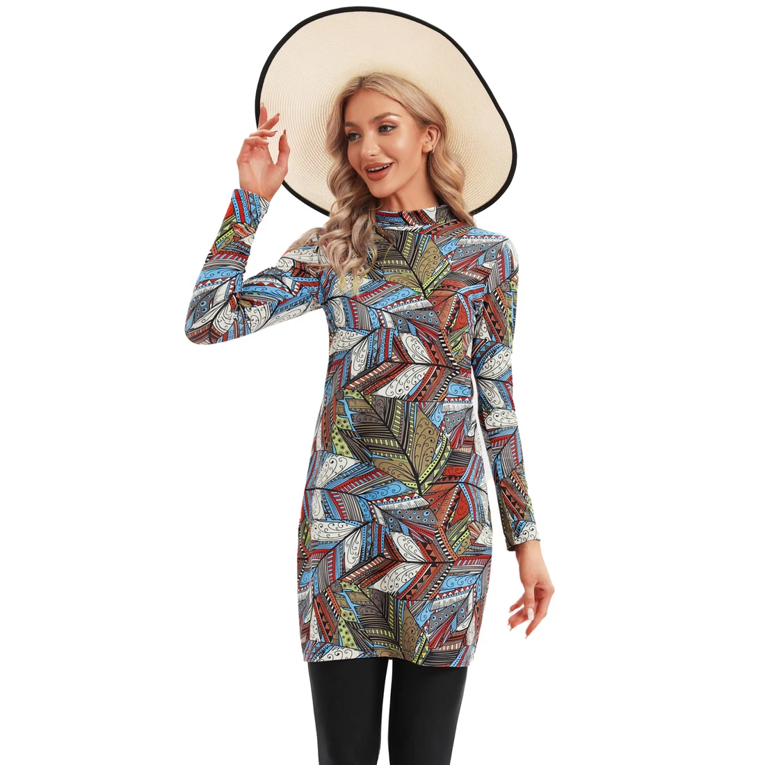 YONGSEN Modest Surf Burkini - Costume da bagno islamico con cappuccio, costume da bagno sportivo a maniche lunghe 2024