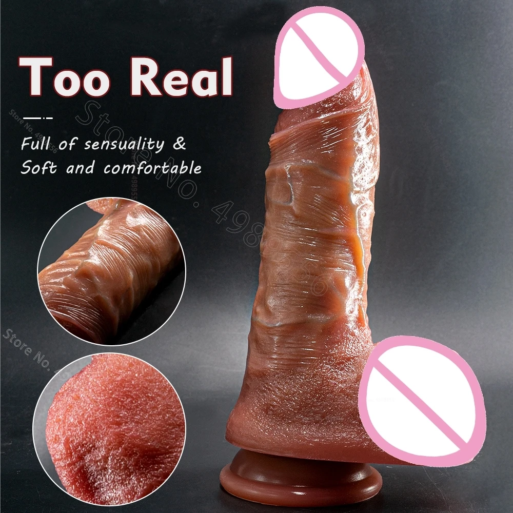 Realistic Big Dildo For Women Double Silicone Realistic Flesh Skin Adult Toys Anal Sex Toy Suction Cup Dick Masturbators Cock