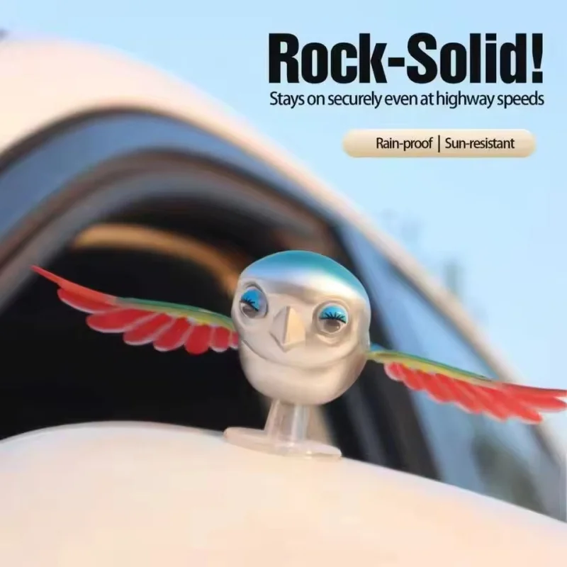 New Fun Flying Birds for Car Decoration, Creative Ornaments Flapping Wings Bird on Cars Rearview Mirror, Cute Moving Birds