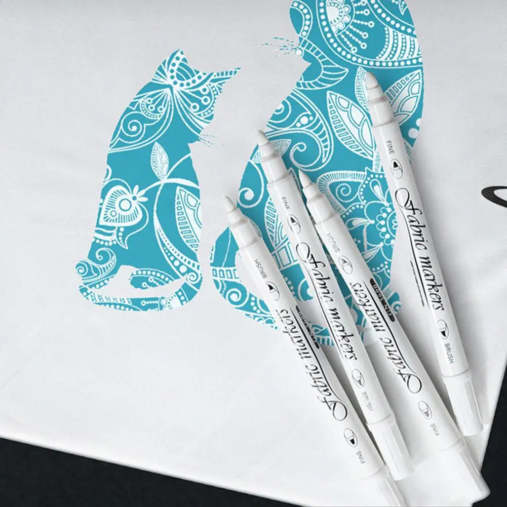 Waterproof Permanent Textile Marker Pen Set, tecido, camiseta, sapatos, roupas, madeira, pedra, DIY, arte, grafite, desenho, pintura, 4 pcs, 6pcs
