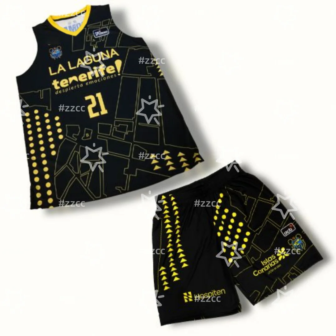 25-26 La Laguna Tenerife Home Basketball Jersey Training kit Men's shorts Summer Sports Men's T-Shirt Kid's Clothing Tee Woman