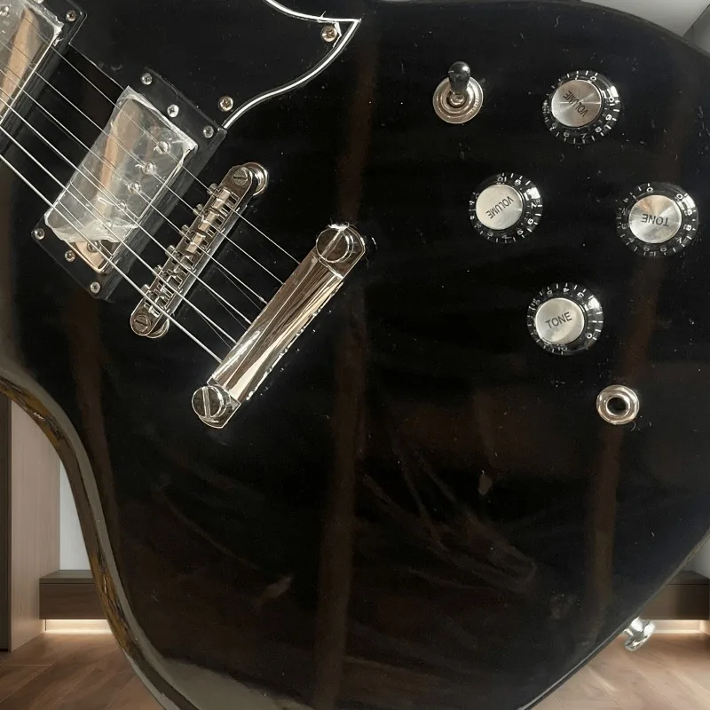 Hot Sales SGX 6 String Style Electric Guitar Gloss Black Finish Two Humbuckers Fixed Bridge Professional Performance Beginner
