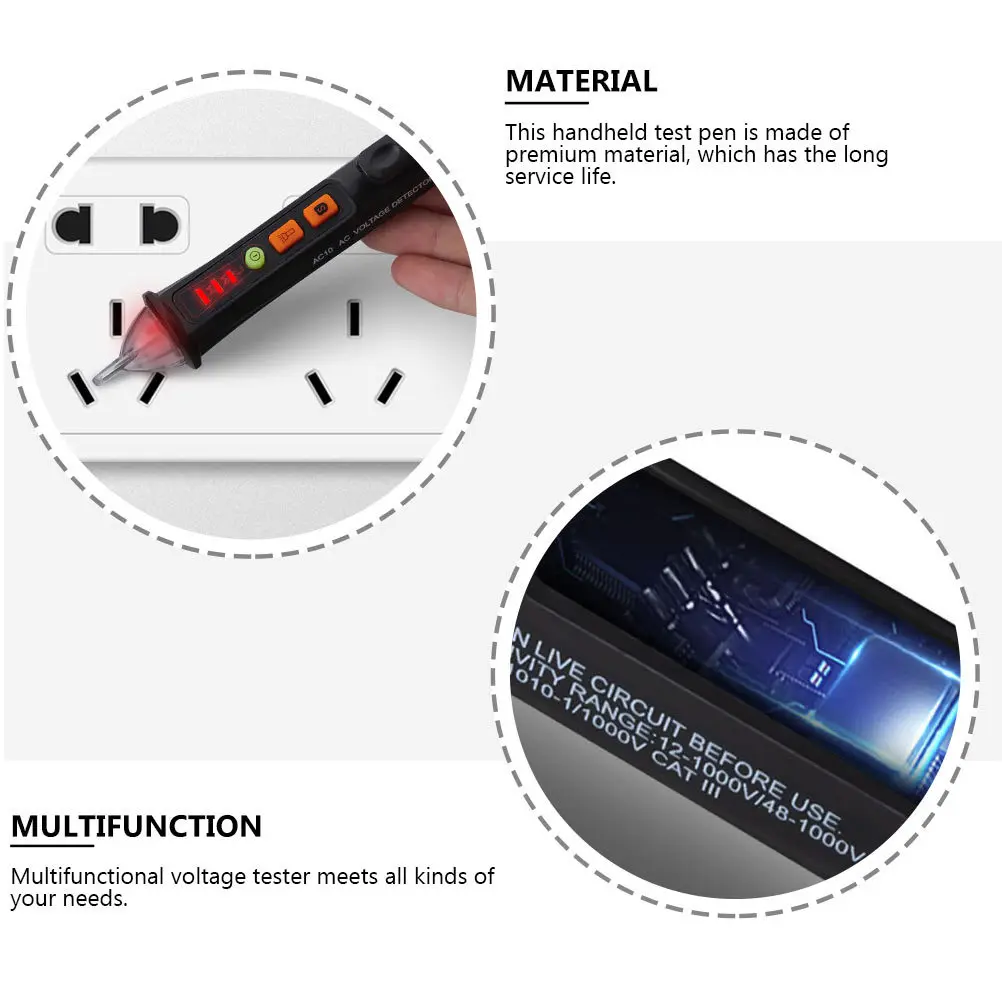 

1Pcs Non-Contact Voltage Tester Pen Multifunctional Safe Alarm Electrician Test Pen with Flashlight Portable Electricity Detect