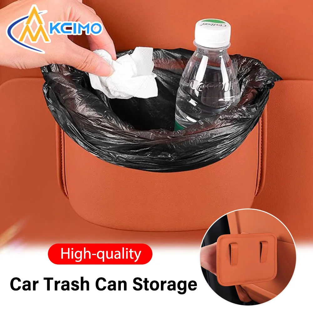 Kcimo Car Trash Can Car Door Storage Box Foldable Seat Back Hanging Storage Bag Storage Box Car Interior Products