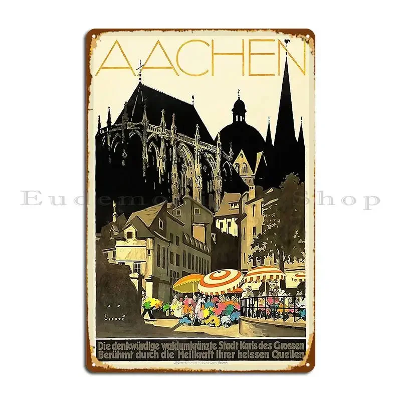 Плакат с металлической табличкой Aachen, классический дизайнерский настенный пещерный кинотеатр, жестяная вывеска на заказ, плакат