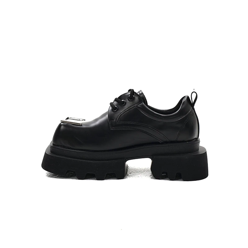 Men's Black Square Toe Oxfords Leather Shoes