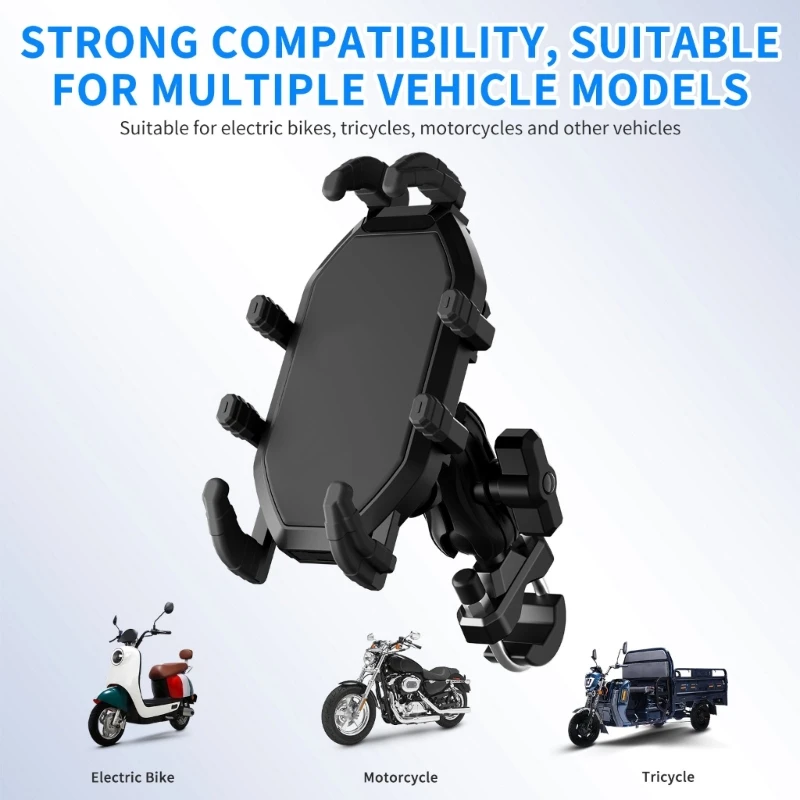 Robusto supporto per telefono da bici M17B, smorzamento delle vibrazioni, adatto per telefoni cellulari da 4,7-7,1 pollici con a